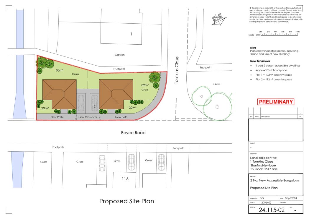 Land to the North-East of 1 Tomkins Close, Stanford-le-Hope, Essex, SS17 8QU