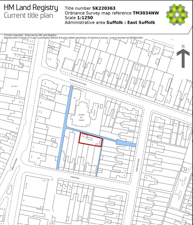 Land to the rear of 15 York Road, Felixstowe, Suffolk, IP11 7HX